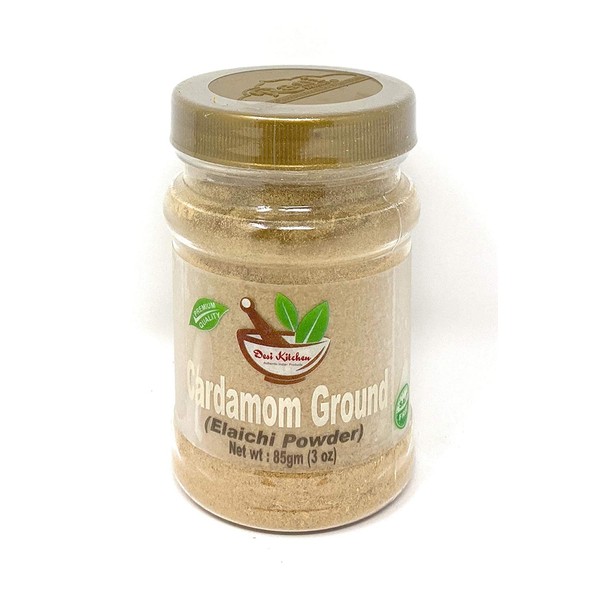 Desi Kitchen Spices All Natural | Salt Free | Vegan | Green Cardamom Ground (Green Elaichi Powder) 3oz By Rani Foods Inc
