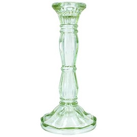 Gisela Graham Pastel Green Glass Candlestick - Medium