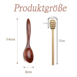 ZXJLWR Honiglöffel, 8 Stück Honiglöffel Holz, 15cm Honig Sticks, Exquisite Hölzerne Honiglöffel, Honig Dipper, Natürliche Hölzerne Löffel für Rühren Honig Kaffee Tee Suppe Marmelade