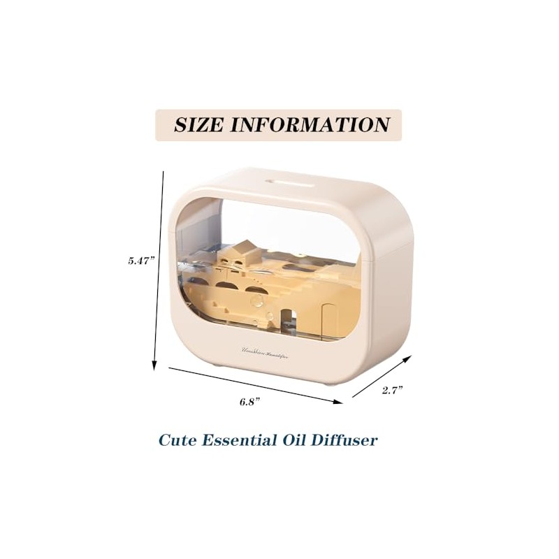 Essential Oil Diffuser, Cute Humidifier with 7 LED Light Colors,