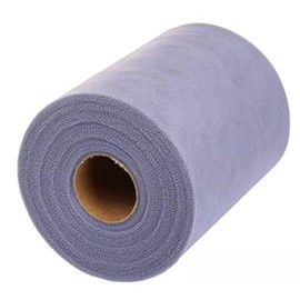 Rollo de tela de tul para costura, falda de mesa y decoración de boda, 6 pulgadas por 100 yardas (Gris)