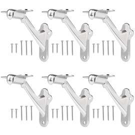 RealPlus Handrail Bracket 3" Staircase Hand Rail Brackets Wall Mounted for Stair Railing with Screws, Brushed Nickel 6 Pack