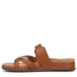 VIONIC Women's Carmela Thongs Flip-Flop, Tan Brown Leather, 10