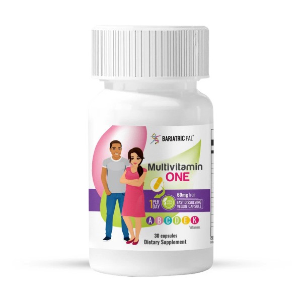 BariatricPal Multivitamin ONE "1 per Day!" Veggie Capsule with 60mg