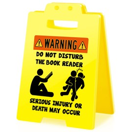 Do Not Disturb Book Reader Sign – Small Mini Desktop Warning Signs Perfect for Bookworms and Book Lover Compartment Meeting Rooms, Library, Public Places by XgiftCreat