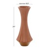 Deco 79 Ceramic Decorative Vase Ribbed Centerpiece Vase, Flower Vase