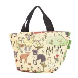 ECO CHIC Lightweight Foldable Lunch Bag | Water Resistant Insulated Cooler Bag for Work/Picnics/Hiking/Camping BBQs | Made from Recycled Plastic Bottles (Farmland Beige)