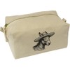 'Donkey Wearing A Straw Hat' Canvas Wash Bag/Makeup Case (CS00038860)