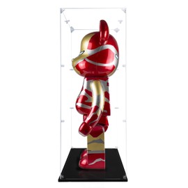 SONGLECTION Acrylic Display Case Compatible for Bearbrick 1000%, Dustproof Display Box Showcase(Box Only) (Black Base)