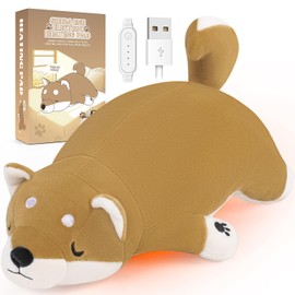Auspicious beginning Almohadilla Trmica Elctrica Para Calambres Menstruales, Suave Peluche Shiba Inu De 14 Con Un Vientre Suave Y Caliente Alimentado 