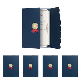 Certificate Folder A4 Certificate Folder with 5 Sleeves Certificate Holder Protective Cover Cardboard Certificate Paper Folder Diploma Document Certificate Cover Paper Certificate Folder for