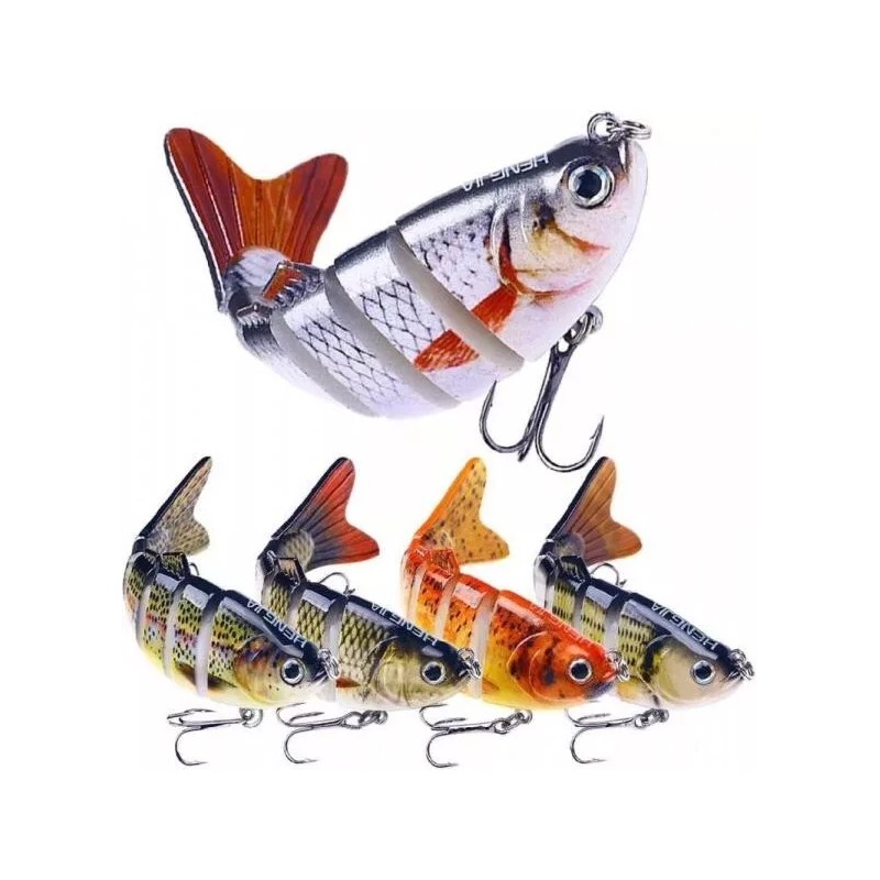 Unbranded 1pc 6-Segment Lifelike Fishing Hard Lure Crankbait with 3D