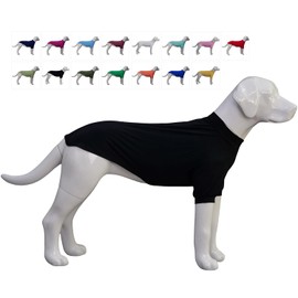 LoveLongLong Spring Summer Cooling Dog T-Shirt with UV Protection and Moisture-Wicking Fabric Blank Color Black 2XL