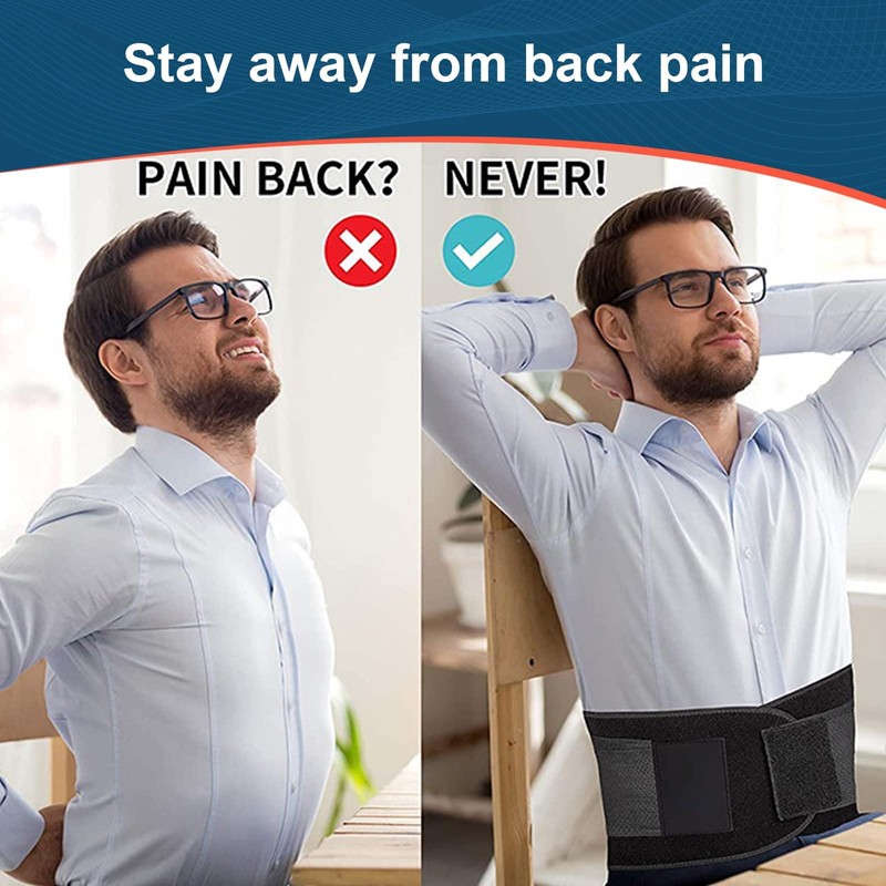 Back Stabilisers with Lumbar Padding, Back Support Belt, Double Stretch