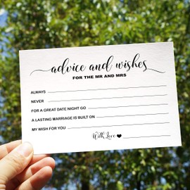 RXBC2011 Wedding advice and well wishes cards for the Mr and Mrs, Bride and Groom, Newlyweds, Bridal Shower Games Note, Marriage Advice, Pack of 50
