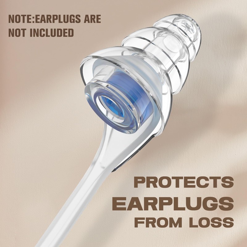 Hearprotek [2pcs] Earplugs Connector Cord, Earplug Lanyard, Replaceable Silicone Cord