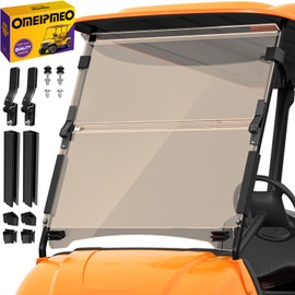 Upgrade Golf Cart Windshield for YAMAHA G29/Drive 2007-2016 Gas/Electric Models, Foldable Golf Cart Windshield with Heavy Duty Hinges, Anti-UV&Impact Resistant, 5MM Thick PC Material (Tinted)