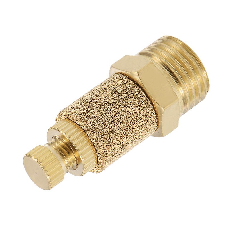 sourcingmap Top Adjustable Pneumatic Air Exhaust Silencer Muffler Copper 1/4