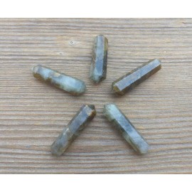 NATURAL LABRADORITE DOUBLE TERMINATED GEMSTONE CRYSTAL PENCIL POINT (ONE)