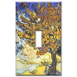 Art Plates - Single Gang Toggle OVERSIZE Switch Plate - OVER SIZE Decorative Metal Wall Plate - Van Gogh: Mulberry Tree - (Made in USA)