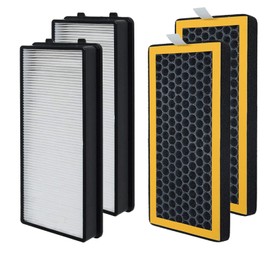 PUREBURG Replacement Filter Set Compatible with HoMedics AT-PET01 AT-PET02 TotalClean PetPlus Tower Air Purifier,2-Pack H13 HEPA Activated carbon Air Clean