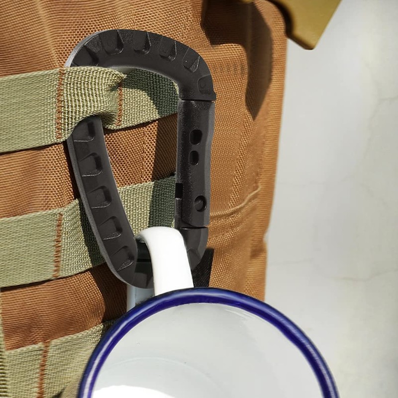 Tactical Carabiner Hook Plastic D-Ring Heavy Duty Spring Snap Hook