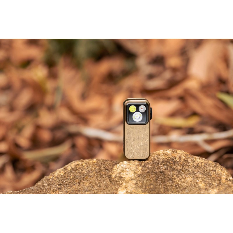 Olight Oclip Pro Ancient Script Flashlight, Flood/Spot/Red Light, 500 Lumens