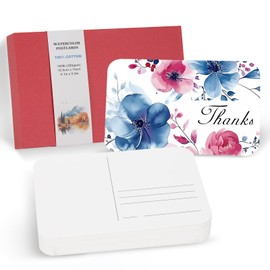 PATIKIL 48 Sheets Watercolor Postcards, 100% Cotton 4x6 Inch Blank Rounded Corners Water Color Paper Post Cards Cold Pressed for Mailing Art Painting Drawing, 140lb/300 GSM(Red)