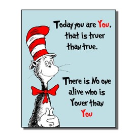 Dr Seuss Set of four ART Prints - Kids Baby Nursery Room Decor (Pink)