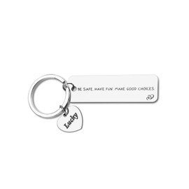 New Driver Keychain Gift for Women Men Graduation Gift for College Student Teen Girls Boys Christmas stocking stuffer Gift for Her Him Make a Good Choice Keychain with a Lucky Stainless Steel Pendant