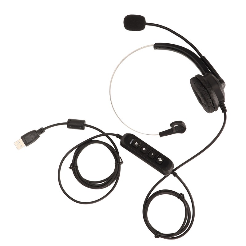 USB Business Headset Noise Reduction Single Sided Ear Headphone Supports