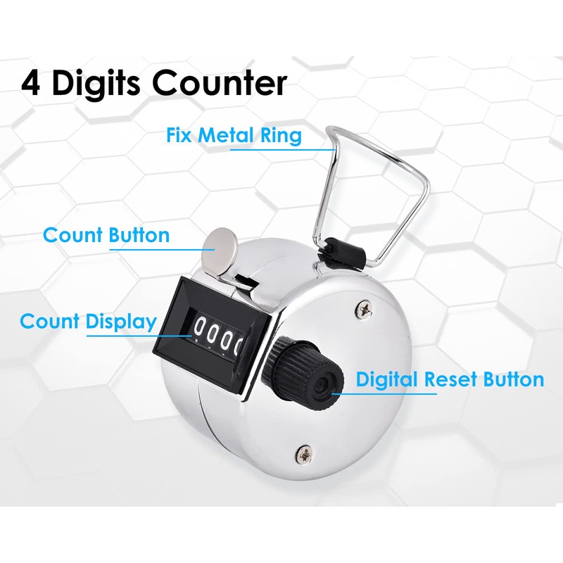 DS. DISTINCTIVE STYLE Handheld Tally Counter 1.8" Metal Mechanical Clicker