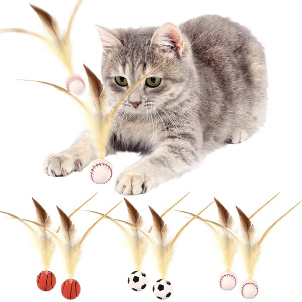 AUNGCSHE Cat Toy, 2025 Cat Toy Ball, Feather Toy for