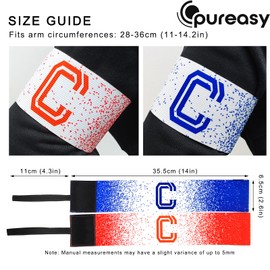 PUREASY Captains Armband Pack of 2, Captain Armband Football for Adults & Youths, Football Captain's Armbands with Starry Design Home/Away Colors - Football Accessories for Men and Women