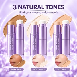 Changing Color Foundation Stick for Base Makeup, Natural Cream