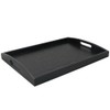 DILLMAN Serving Tray Large Black Wood Rectangle Food Tray Butler