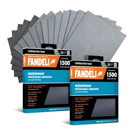 Fandeli - Waterproof Sandpaper | 1500 Grit | 50 Sheets 9'' x 11'' | Ideal for Car Polishing, Wooden Furniture Sanding and Metal Sanding | Water Resistant | Sandpaper Sheets.
