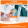 Premium Brass 1440° Swivel Faucet-Extender Sink Aerator,2 Mode Splash Filter