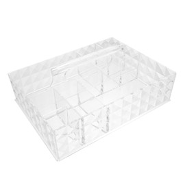 Minkissy 1pc Portable Multi-Compartment Makeup Storage Box for Desk Organization and Stylish Cosmetics Organizer for Vanity and Home Use