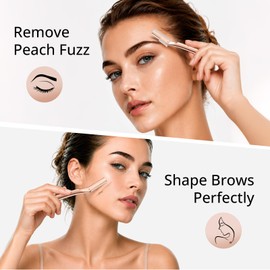 Mipepe Professional Dermaplane Razor for Women Face, Reusable Metal Dermaplaning Tool with 12 Blades, Premium Face Razor and Eyebrow Razor, Facial Hair Remover & Peach Fuzz Remover (Rose Gold)