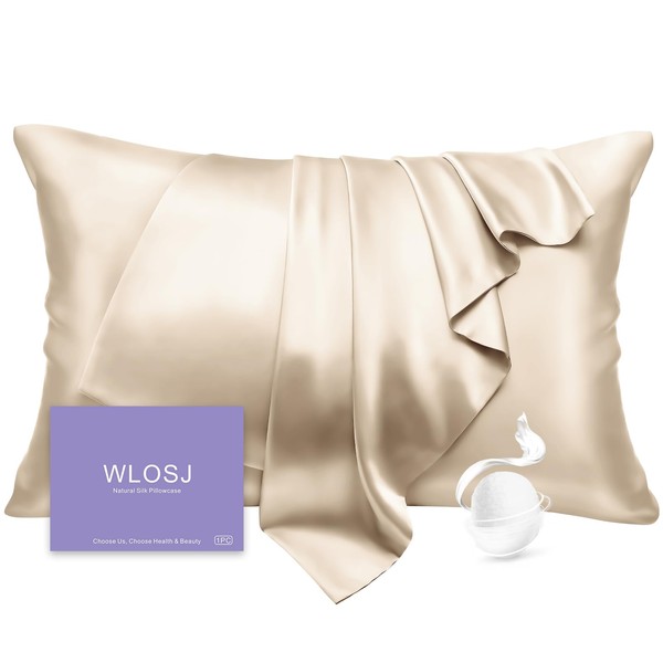 WLOSJ 100% Silk Pillow Cases Standard Size Mulberry Silk Pillowcase