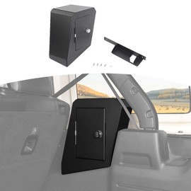 JOSHELA for Jeep JLU Right Side Trunk Safe Box with Security Lock for Jeep Wrangler JLU 2018-2023 4DR without Trunk Speaker Black Metal Storage Accessories