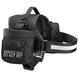 Service Dog Do Not Pet Harness with Removable Saddle Bag Backpack Harness Carrier Traveling. 2 Removable Service Dog DO NOT PET Removable Patches. Please Measure Dog Before Ordering.