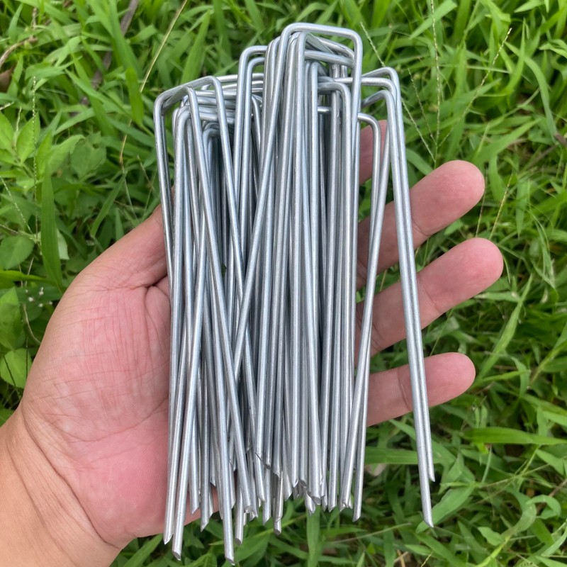 6 Inches Heavy Duty Galvanized Steel Garden Stakes Staples Securing