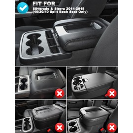 Eaglecover Center Console Armrest Cover Replacement for 2014-2018 Chevy Silverado & GMC Sierra 1500 2500 3500, Vinyl Leather Arm Rest Protector, Anti-Scratch, Black (Jump Seat Only)