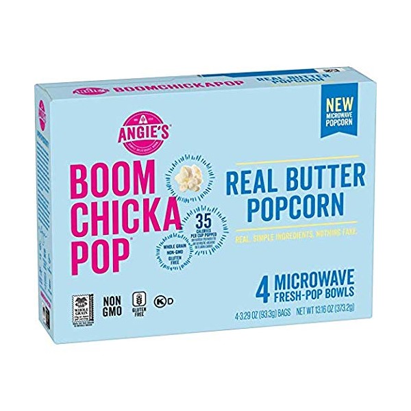 Angie's Boom Chicka Pop Microwave Real Butter Popcorn, 13.16 oz (Pack of 2)