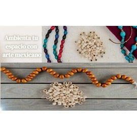 Bolas de Madera 20mm, Cuentas Decorativas con Agujero Grande para Bisutería DIY, Collares Pulseras y Manualidades Artesanales