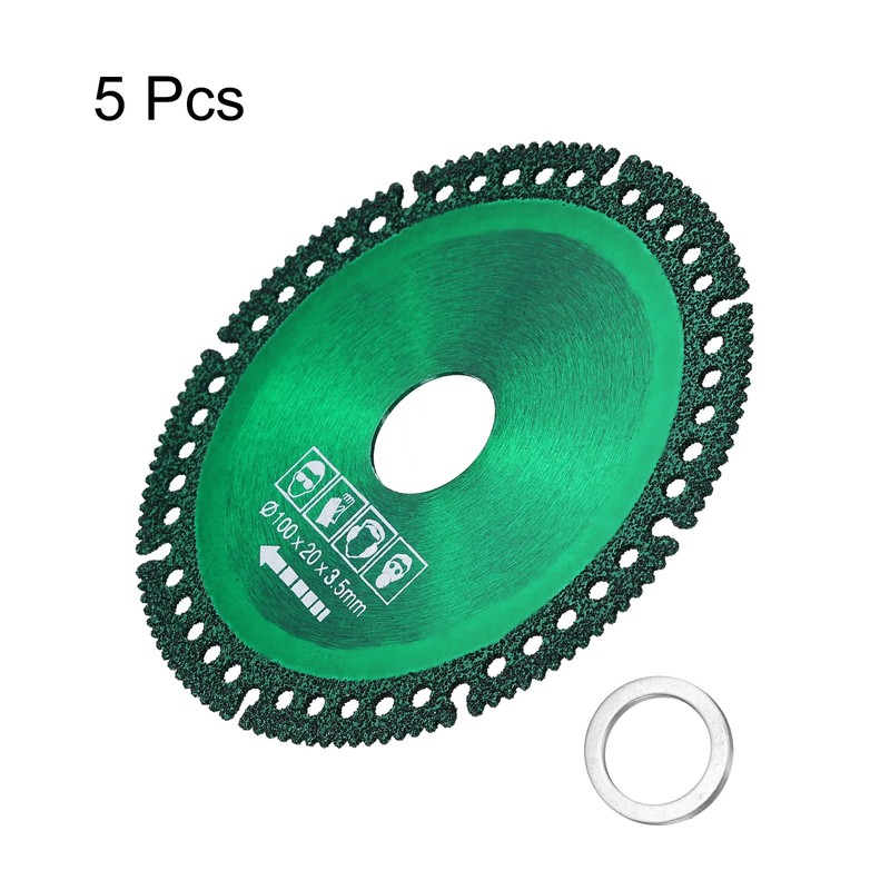 sourcing map 5pcs 4" Diamond Saw Blade, 20mm Arbor Cut