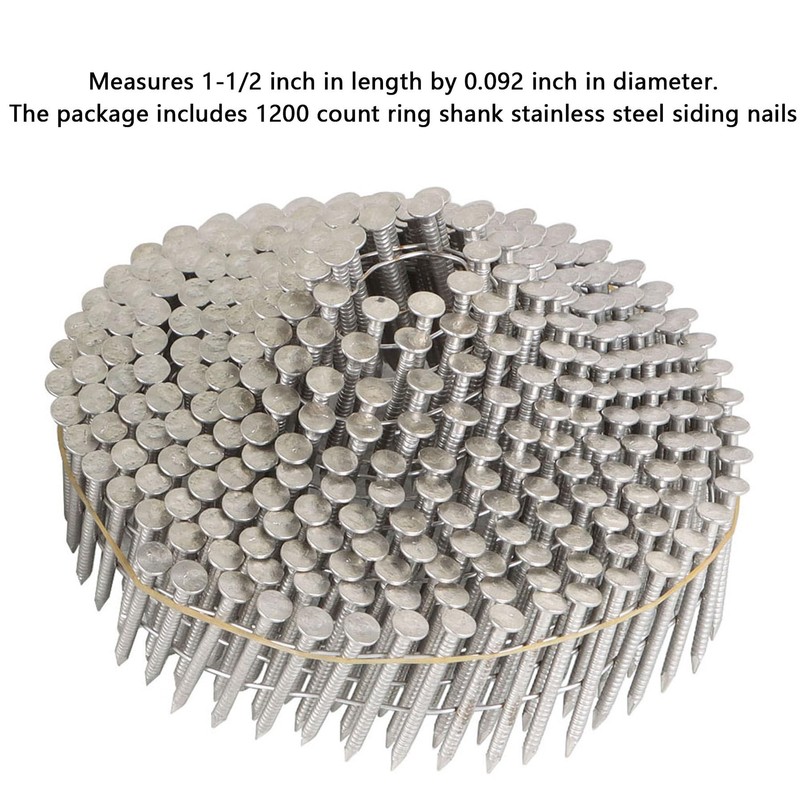 GXYWADY 1200Pcs 1-1/2 x 0.09 Inch Coil Roofing Ring Shank
