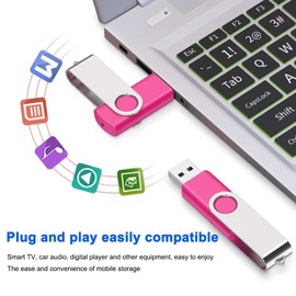 4GB Flash Drive, SRVR Thumb Drives 3 Pack, 4 Gig USB Drive with Lanyards Metal Swivel 4GB USB Memory Stick Pen Drive with LED Indicator(3 Mixed Color)